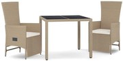 Rozkładany beżowy zestaw mebli ogrodowych z poduszkami T6-K08