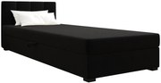 Czarne łóżko młodzieżowe tapicerowane 80x195 cm G6-H81