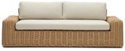 Kremowo-naturalna sofa ogrodowa ze sztucznego rattanu Portlligat – Kave Home