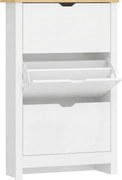 HOMCOM szafka na buty biała z trzema klapami pojemna nowoczesna szafka do przedpokoju 72x26x112 cm | Aosom PL