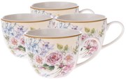 4-częściowy zestaw filiżanek porcelanowych Roses , 90 ml