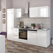 Zabudowa kuchenna biały wysoki połysk/biały 270x46x81.6 optima