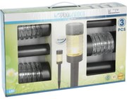 ProGarden Zestaw lamp solarnych ze stali nierdzewnej, 3 szt., ciepła biała