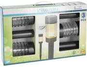 ProGarden Zestaw lamp solarnych ze stali nierdzewnej, 3 szt., ciepła biała