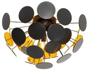 Designerska lampa wisząca czarna ze złotem 54cm 3-światła - Cerchio