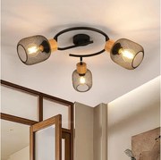 Brilagi - Oprawa punktowa BASKLITE 3xE27/15W/230V drewno/czarny