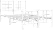Białe metalowe łóżko małżeńskie 140x200 cm D0-A88