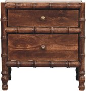 Artisan Furniture Lite drewno Szafka Nocna z Ramą Bambusową w Odcieniu Prażonego Migdała