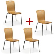 Krzesło do jadalni drewniane RITA 3+1 GRATIS, naturalne