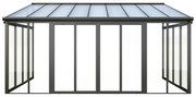 Weranda z aluminium i poliwęglanu odporna na UV - 15,8 m² - antracytowy - MATHILDA
