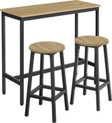 Zestaw jadalniany 1+2, stół barowy 100x40 cm i krzesła barowe TAYLOR ARTISAN