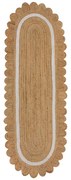 Chodnik z juty tkany ręcznie w naturalnym kolorze/w kolorze kości słoniowej 80x230 cm Grace White – Flair Rugs