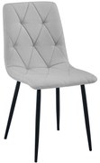 Jasnoszare krzesło do jadalni LIBRA na czarnych nogach