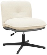 Kremowy tapicerowany fotel obrotowy W4-S63