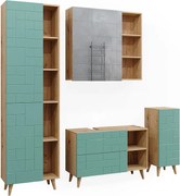 Zestaw mebli łazienkowych miętowa zieleń 90x32x59 rudi