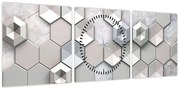 Obraz abstrakcji 3D (z zegarem) (90x30 cm)
