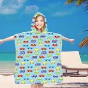 Dziecięce poncho CARS niebieskie 60x90 cm