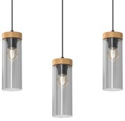 Lampa wisząca ELICA 3xE27, potrójna, szklana, tuba, na listwie