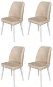 Zestaw krzeseł do jadalni Dallas Beige and White, 4 szt.