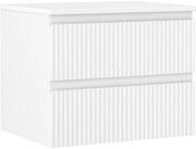 Mexen Rivel szafka łazienkowa podumywalkowa 60 cm z blatem, 2 szuflady, ryflowana , biała mat - 91A20-06047-2-BFFC01
