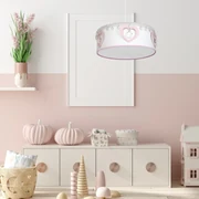 Lampa wisząca HEART 1xE27, serca, biała, różowa