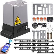 Otwieracz do Bram Przesuwnych SucceBuy, Otwieracz Bram Automatyczny 7 m z 4 Pilotami i Sterowaniem APP, Silnik do Bramy Elektrycznej dla Podjazdu Rolkowego