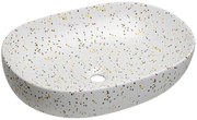Biała owalna umywalka nablatowa lastryko E5-E39