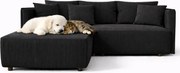 Czarna rozkładana nowoczesna sofa narożna M6-D12