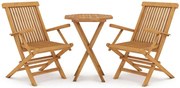Drewniany zestaw dwóch krzeseł i stolika do ogrodu D7-W20