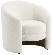 Fotel okrągły z białej bukli - RUOTO