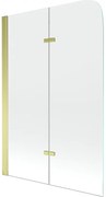 Mexen Felix parawan nawannowy 2-skrzydłowy 80 x 140 cm, transparent, złoty - 890-080-002-50-00