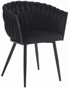 Czarny fotel do jadalni ORION VELVET z czarnymi nogami