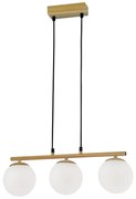 Biało-naturalna lampa wisząca ze szklanym kloszem Carrine – Candellux Lighting