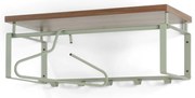 Brązowy/szarozielony metalowy wieszak ścienny z półką 70 cm Rex – Spinder Design