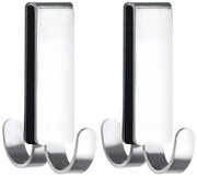 Zestaw dwóch haków na ręczniki VIESTE, podwójny uchwyt do mocowania na drzwiach kabiny prysznicowej - WENKO