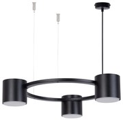 Kodo Sigma 3 czarna lampa wisząca pierścień - żyrandol do małych pomieszczeń