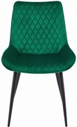 Krzesło VERDO - ciemna zieleń aksamit / nogi czarne