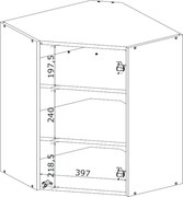Kuchenna szafka modułowa wisząca narożna BELLA GN-60/72 dąb miodowy mat