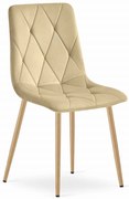 Beżowe krzesło do kuchni LIBRA aksamitne