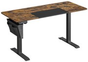 Regulowane biurko SOLEA-X brązowo-czarne, z regulacją wysokości