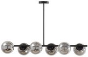 Lampa metalowa - 6 kul z przyciemnianego szkła - dł. 98 cm - Czarny - YUKON