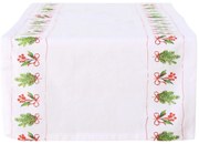 Bieżnik z jemiołą NOELLE, 140 cm, bawełniany