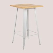 Kwadratowy Wysoki Stół 60x60 Cm Ze Stali Lix Naturalna - Biala - Sklum