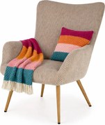 Popielaty tapicerowany fotel uszak K2-S08