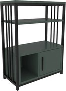 Elegancki zielono-czarny regał na książki, 60 x 80 x 29,6 cm | Płyta wiórowa pokryta melaminą w 100%, grubość 18 mm | Idealny do nowoczesneg