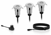 Philips Spore GardenLink zewnętrzna niskonapięciowa lampa gruntowa 3x LED 1 W 2700 K 24 V, srebrny