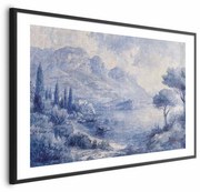 Plakat Niebieska zatoka 90x60 cm z ramą czarną z marginesem ARTGEIST B