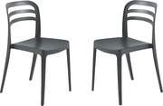 Zestaw 4 krzeseł do jadalni antracytowych „Guapa” z polipropylenu cm 50x51 82h