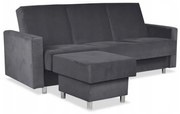 Wersalka Narożnik Alicja z pufą sofa kanapa rozkładana Family Meble szare