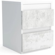 Szafka nocna komoda WIKI z 2 szufladami Biały/Beton